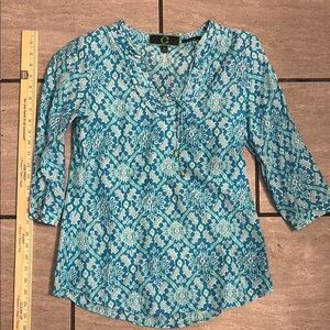 C. Wonder Blue Patterned Women's Top Sz S